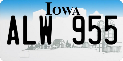 IA license plate ALW955