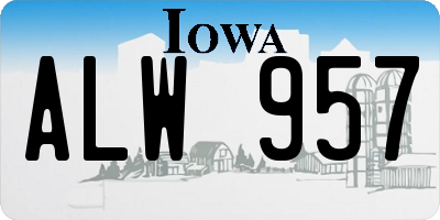 IA license plate ALW957