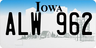 IA license plate ALW962