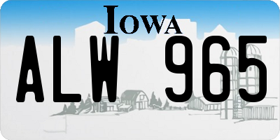 IA license plate ALW965
