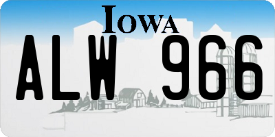 IA license plate ALW966