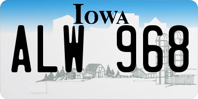 IA license plate ALW968
