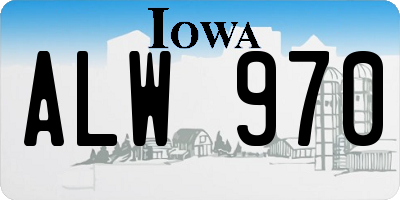 IA license plate ALW970