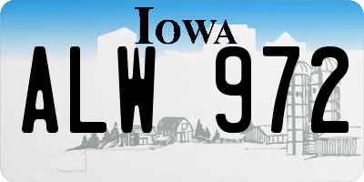 IA license plate ALW972