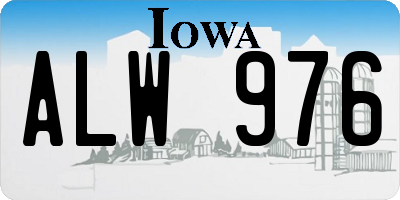 IA license plate ALW976