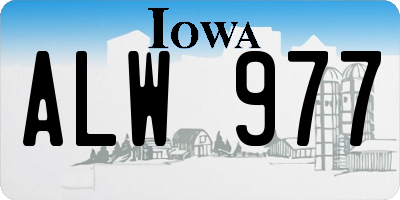 IA license plate ALW977