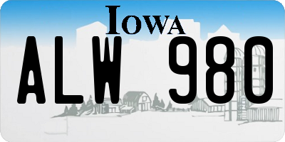 IA license plate ALW980