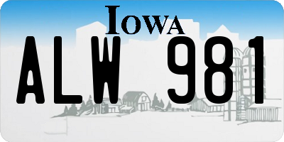 IA license plate ALW981