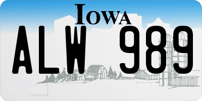 IA license plate ALW989