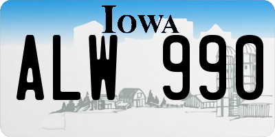 IA license plate ALW990