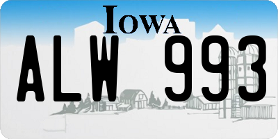 IA license plate ALW993