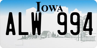 IA license plate ALW994