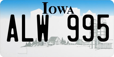 IA license plate ALW995
