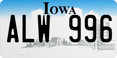 IA license plate ALW996