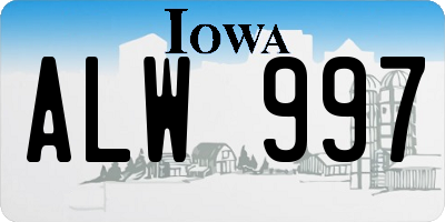 IA license plate ALW997