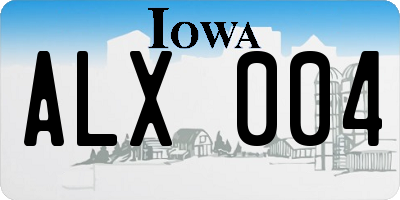 IA license plate ALX004