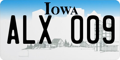 IA license plate ALX009
