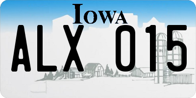 IA license plate ALX015