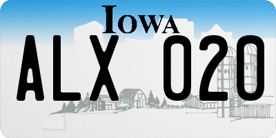 IA license plate ALX020
