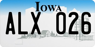 IA license plate ALX026