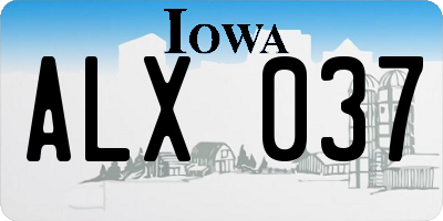 IA license plate ALX037