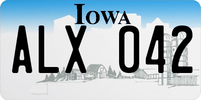 IA license plate ALX042