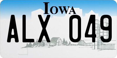 IA license plate ALX049