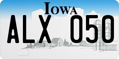 IA license plate ALX050