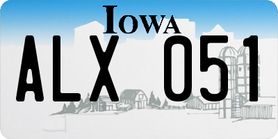 IA license plate ALX051