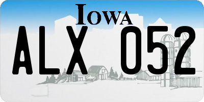 IA license plate ALX052