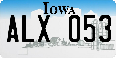 IA license plate ALX053