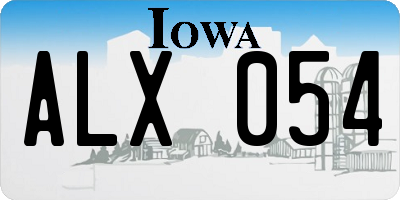 IA license plate ALX054
