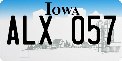 IA license plate ALX057