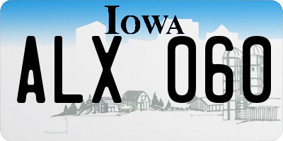IA license plate ALX060