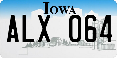 IA license plate ALX064