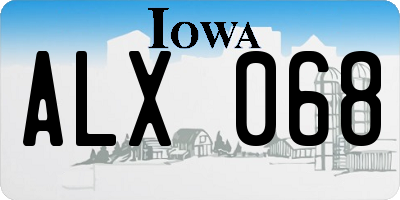 IA license plate ALX068