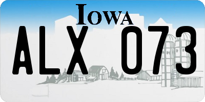 IA license plate ALX073