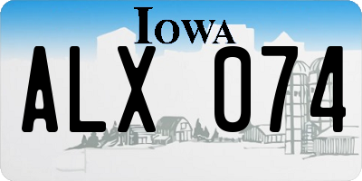 IA license plate ALX074