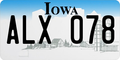 IA license plate ALX078