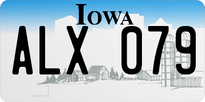 IA license plate ALX079