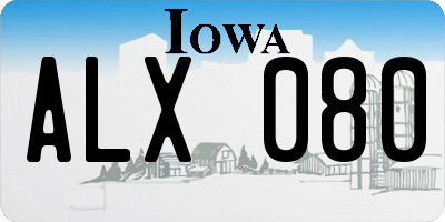 IA license plate ALX080