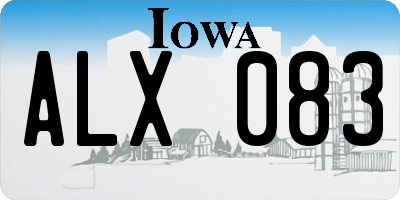 IA license plate ALX083