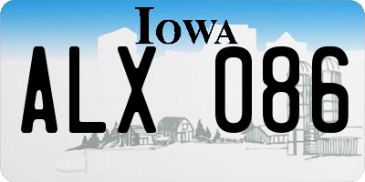 IA license plate ALX086