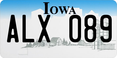 IA license plate ALX089