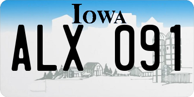 IA license plate ALX091