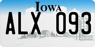 IA license plate ALX093