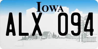 IA license plate ALX094