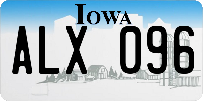 IA license plate ALX096