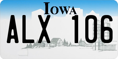 IA license plate ALX106