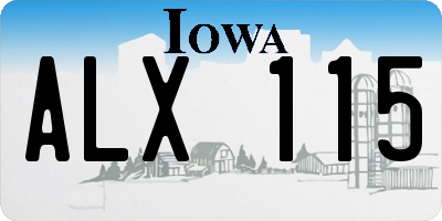 IA license plate ALX115